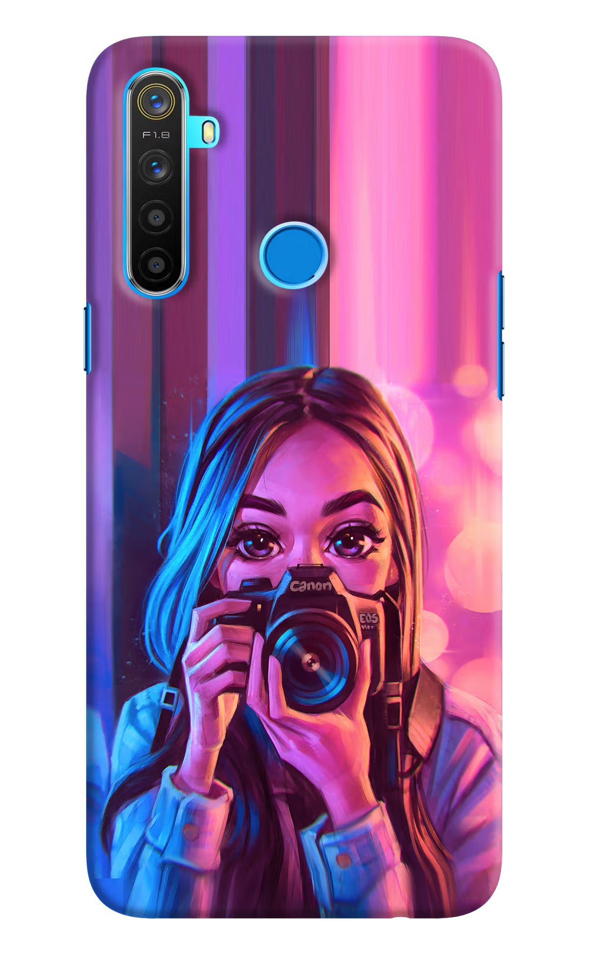 Girl Photographer Realme 5/5i/5s Hard Case Back Cover by Casekaro