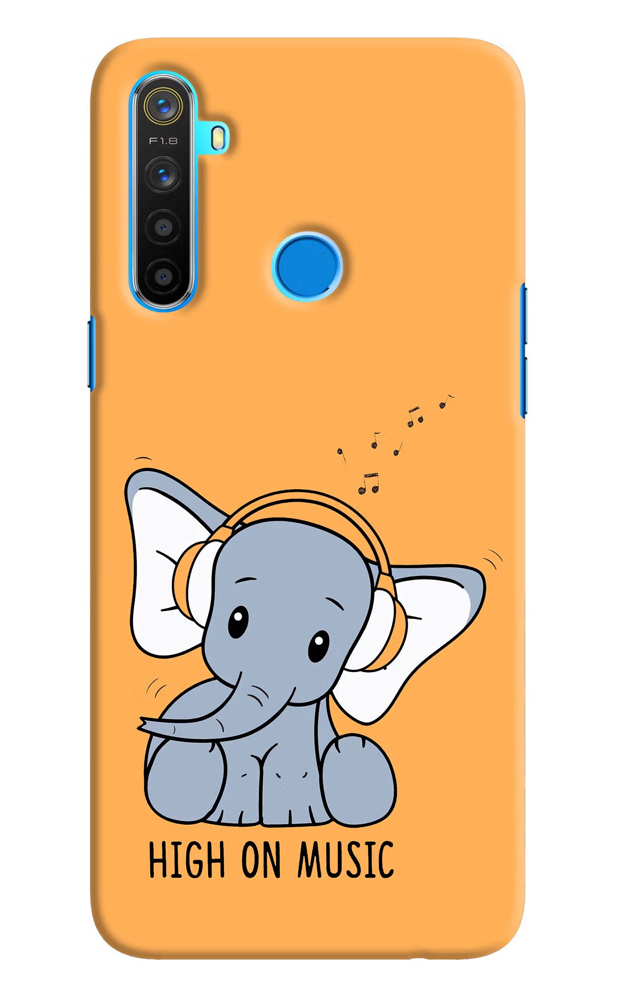 High On Music Realme 5/5i/5s Hard Case Back Cover by Casekaro