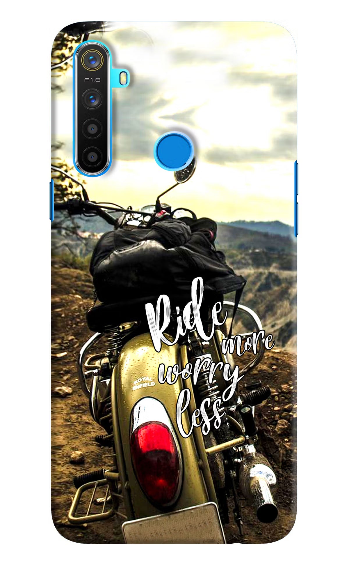 Ride More Worry Less Realme 5/5i/5s Hard Case Back Cover by Casekaro