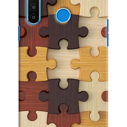 Wooden Puzzle Realme 5/5i/5s Hard Case Back Cover by Casekaro