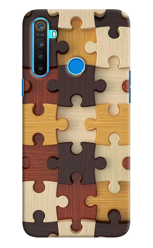 Wooden Puzzle Realme 5/5i/5s Hard Case Back Cover by Casekaro