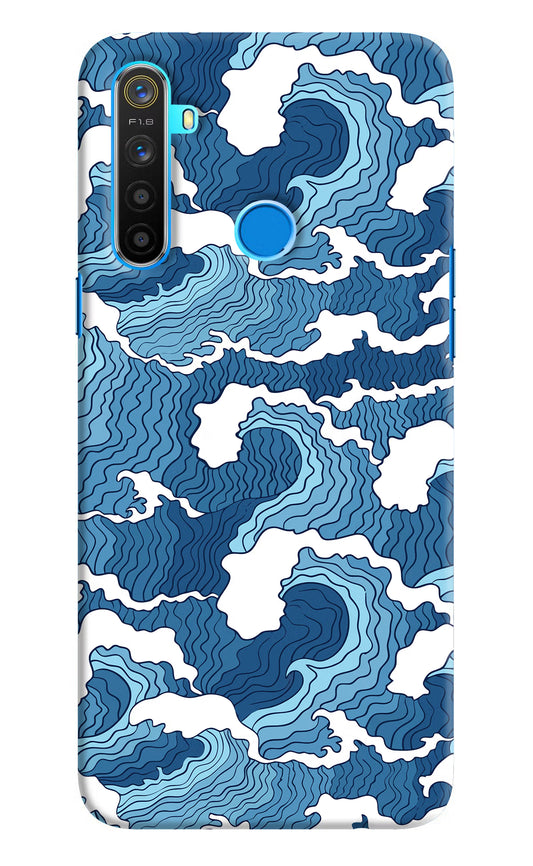 Blue Waves Realme 5/5i/5s Hard Case Back Cover by Casekaro