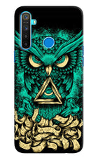 Green Owl Realme 5/5i/5s Hard Case Back Cover by Casekaro
