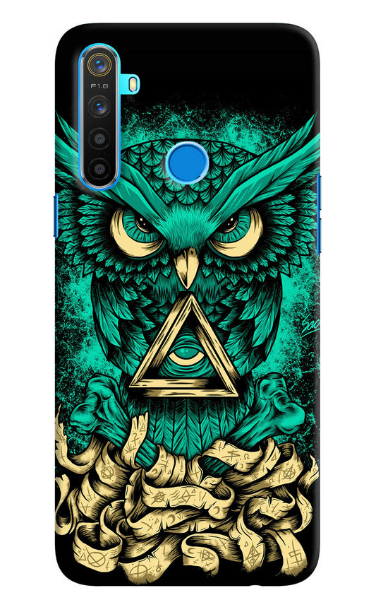 Green Owl Realme 5/5i/5s Hard Case Back Cover by Casekaro