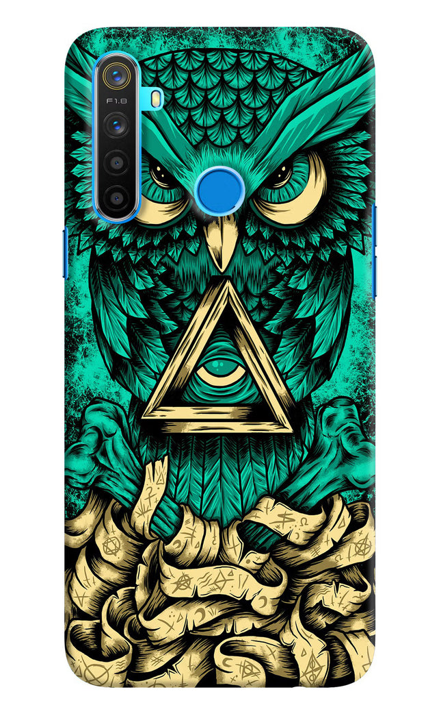 Green Owl Realme 5/5i/5s Hard Case Back Cover by Casekaro