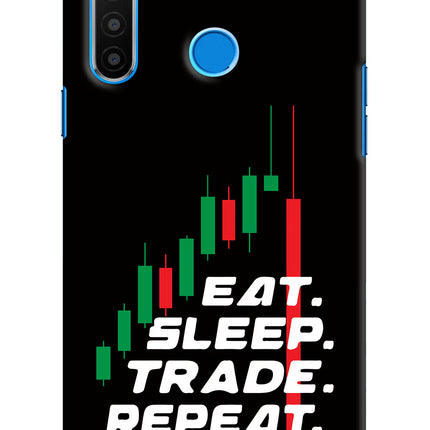 Eat Sleep Trade Repeat Realme 5/5i/5s Hard Case Back Cover by Casekaro