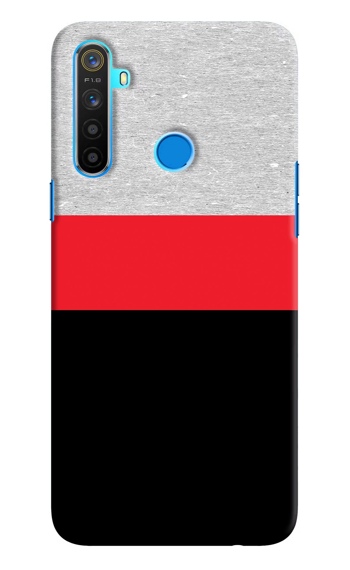 Tri Color Pattern Realme 5/5i/5s Hard Case Back Cover by Casekaro
