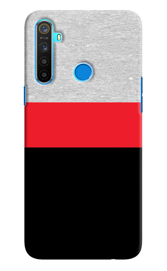 Tri Color Pattern Realme 5/5i/5s Hard Case Back Cover by Casekaro