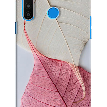 White Pink Leaf Realme 5/5i/5s Hard Case Back Cover by Casekaro