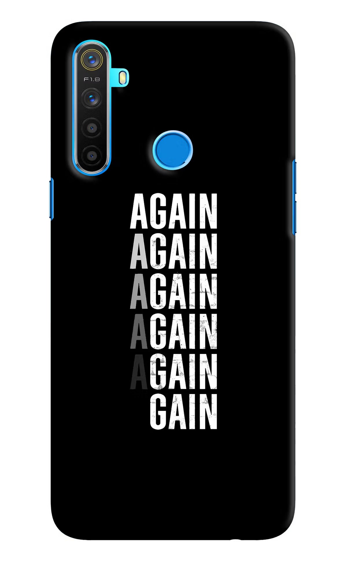 Again Again Gain Realme 5/5i/5s Hard Case Back Cover by Casekaro