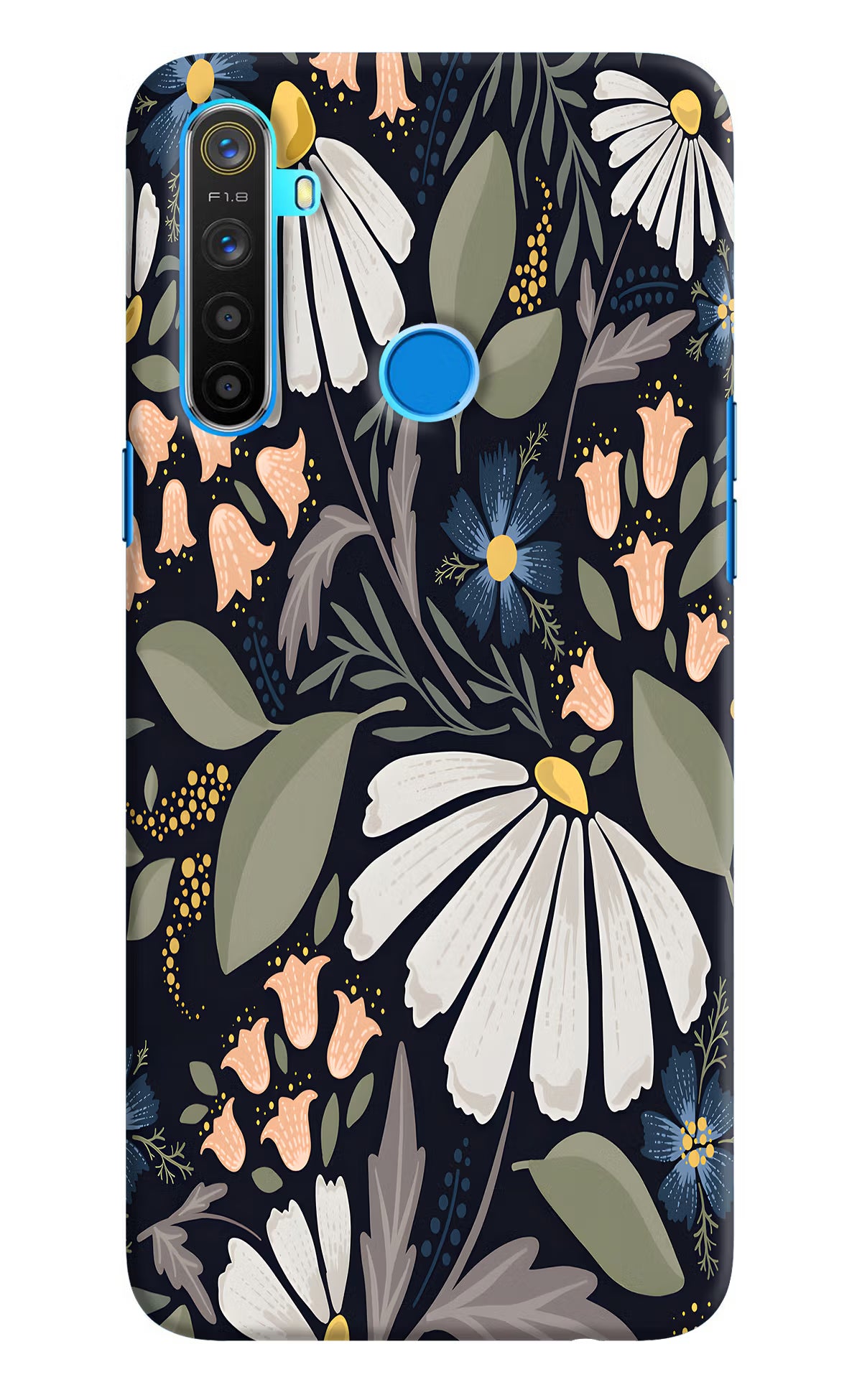 Flowers Art Realme 5/5i/5s Hard Case Back Cover by Casekaro