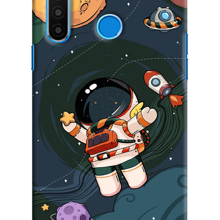 Cartoon Astronaut Realme 5/5i/5s Hard Case Back Cover by Casekaro