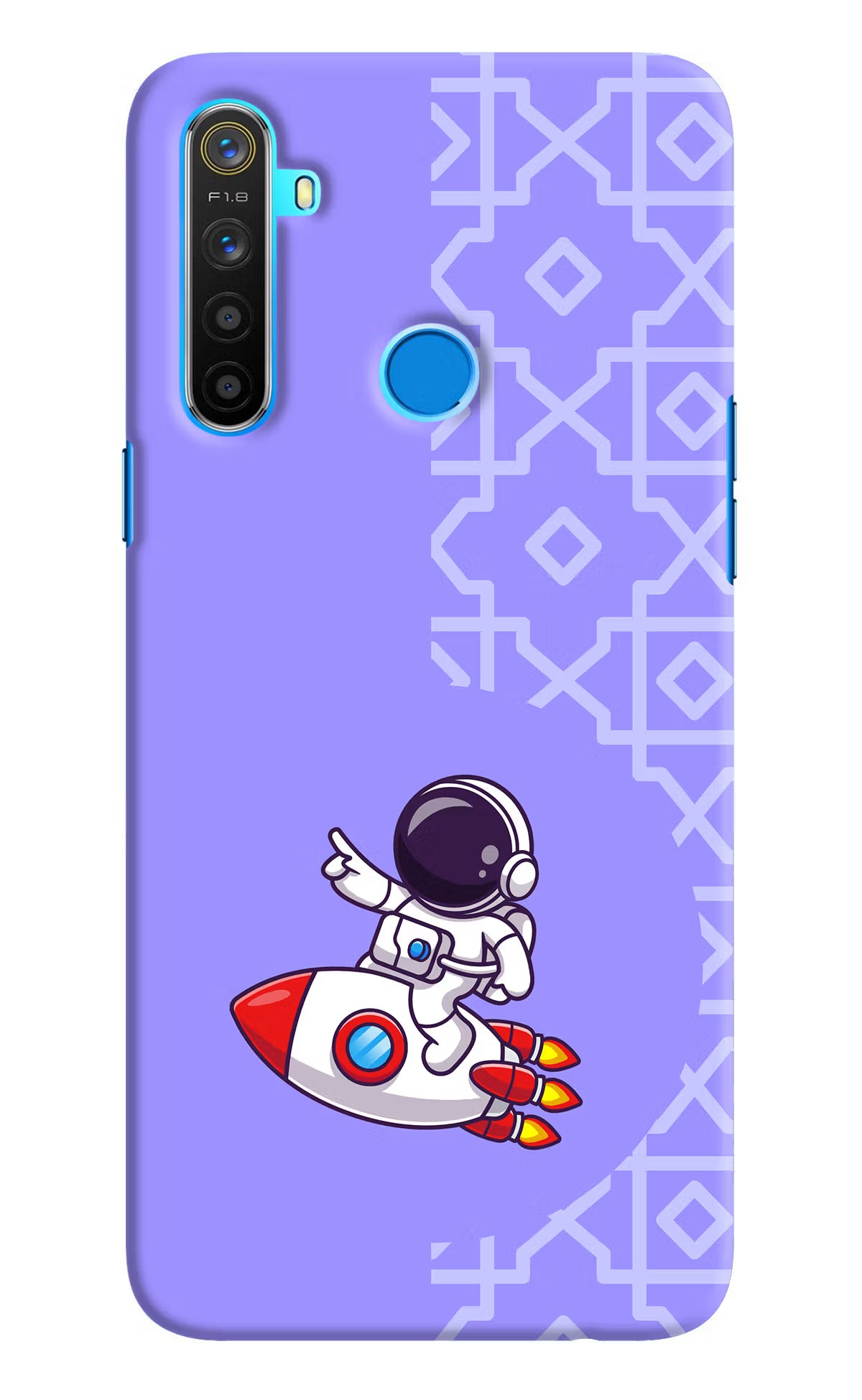 Cute Astronaut Realme 5/5i/5s Hard Case Back Cover by Casekaro