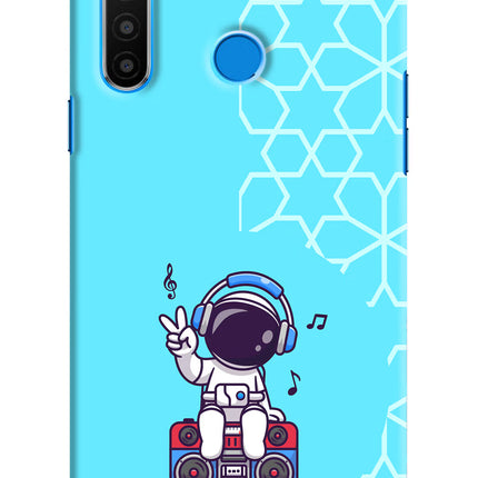 Cute Astronaut Chilling Realme 5/5i/5s Hard Case Back Cover by Casekaro