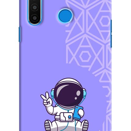 Cute Astronaut Chilling Realme 5/5i/5s Hard Case Back Cover by Casekaro