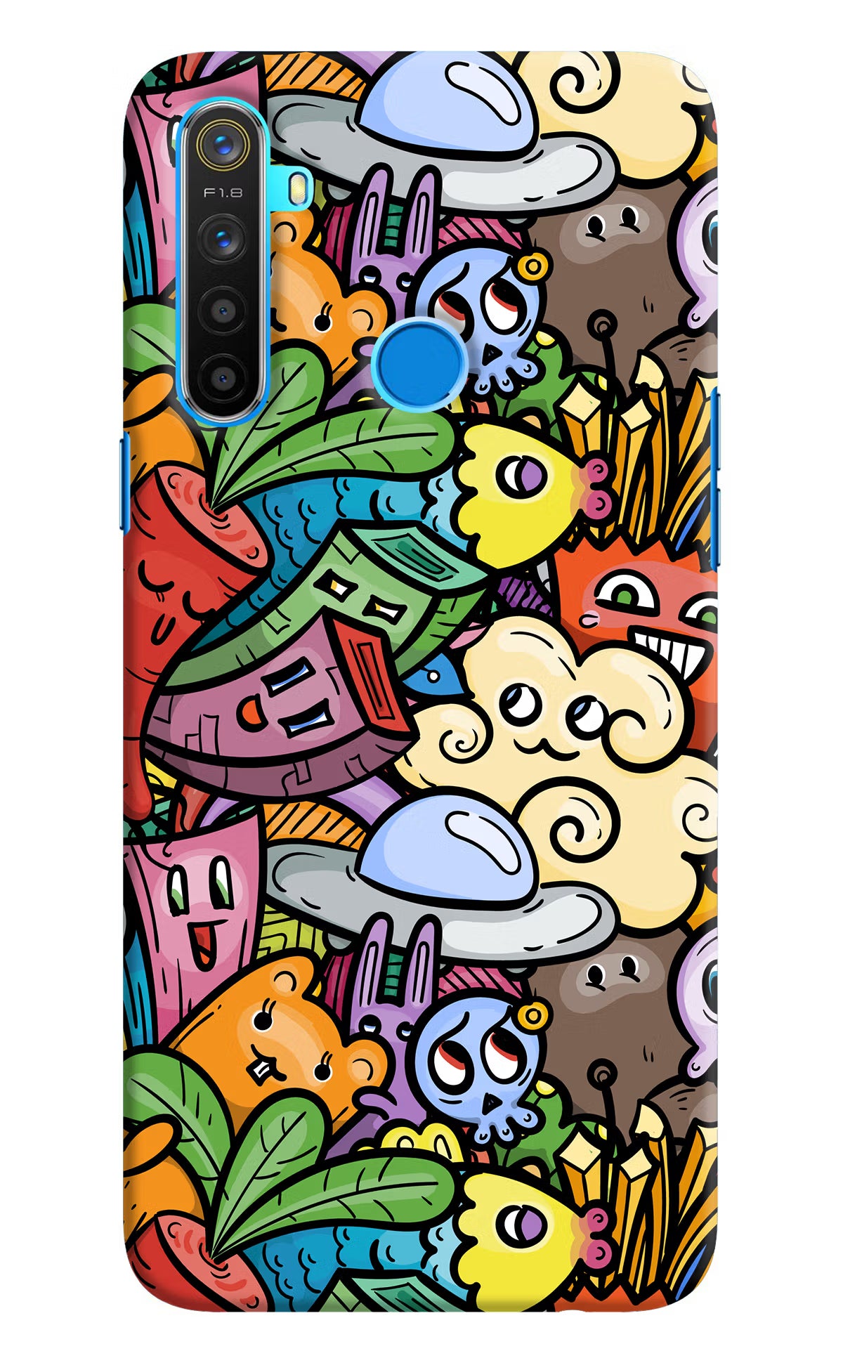 Veggie Doodle Realme 5/5i/5s Hard Case Back Cover by Casekaro