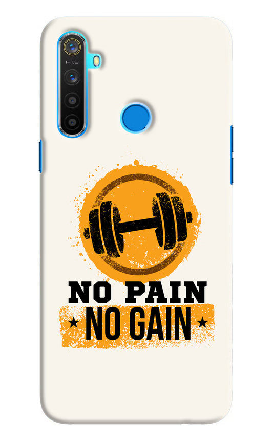 No Pain No Gain Realme 5/5i/5s Hard Case Back Cover by Casekaro