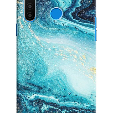 Blue Glitter Marble Realme 5/5i/5s Hard Case Back Cover by Casekaro