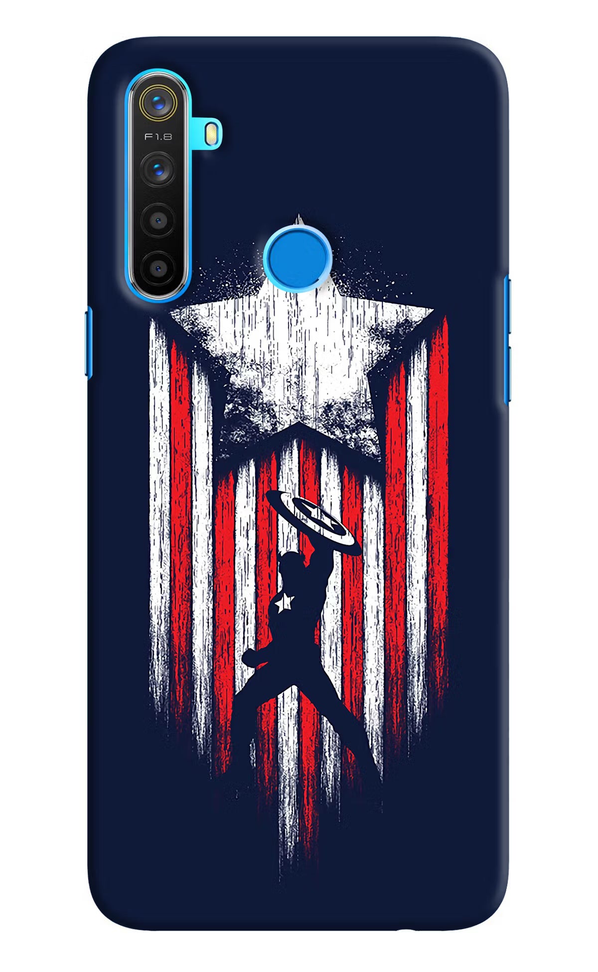 Captain America Marvel Art Realme 5/5i/5s Hard Case Back Cover by Casekaro