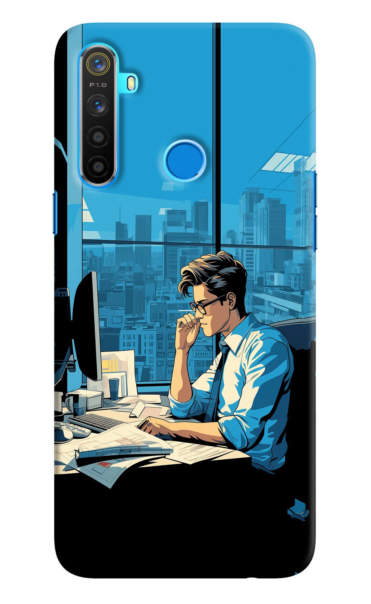 Focused Hustler (AI Generated) Realme 5/5i/5s Hard Case Back Cover by Casekaro