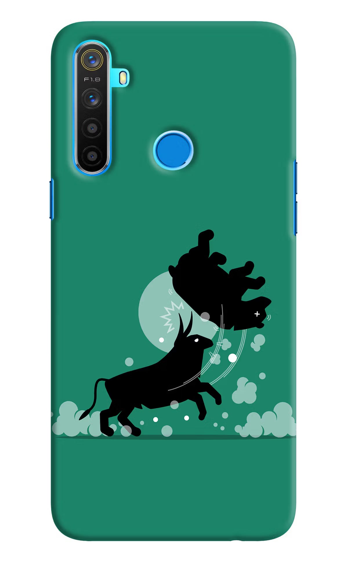 Bull Conqueror Realme 5/5i/5s Hard Case Back Cover by Casekaro