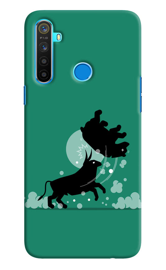 Bull Conqueror Realme 5/5i/5s Hard Case Back Cover by Casekaro