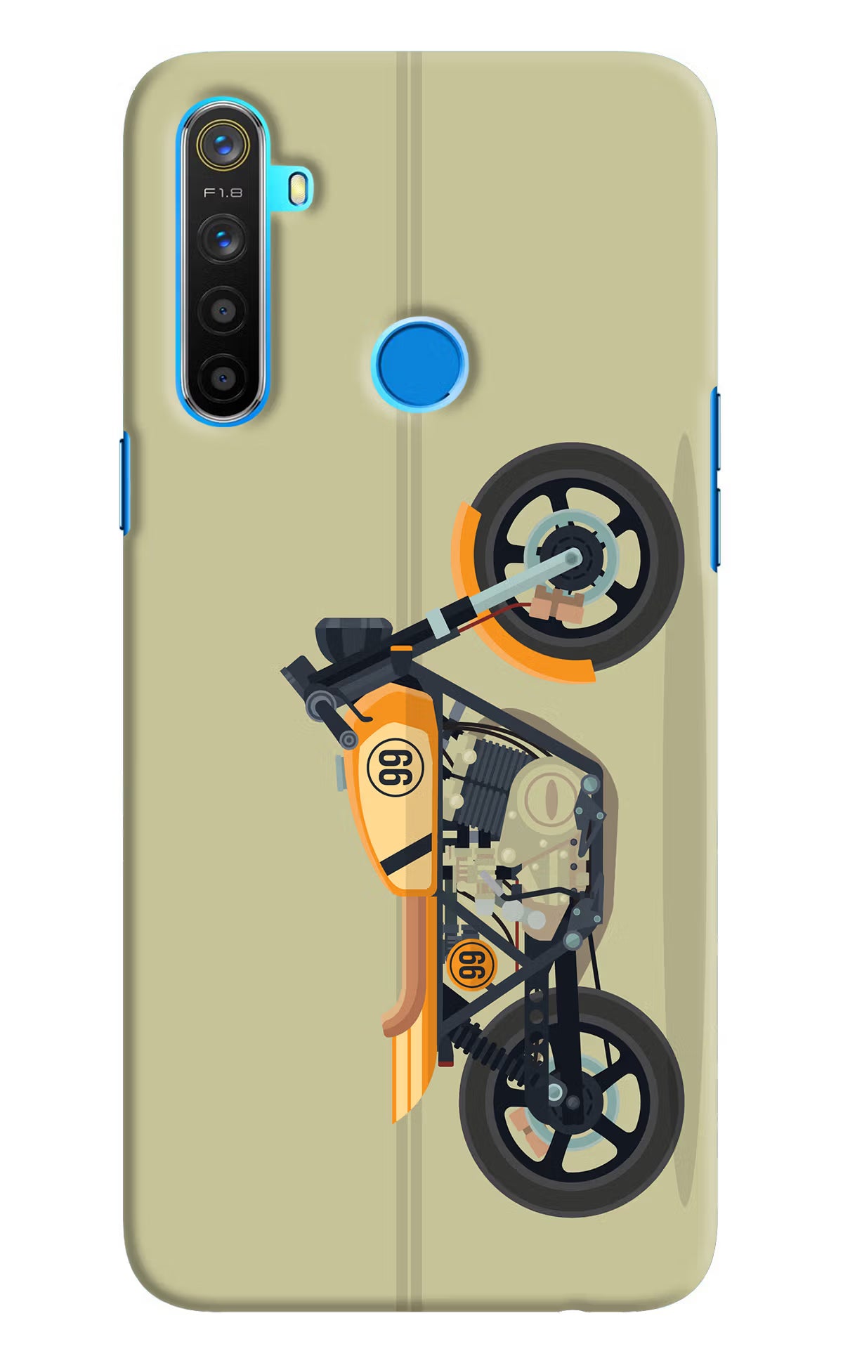 Vertical Speedster Realme 5/5i/5s Hard Case Back Cover by Casekaro