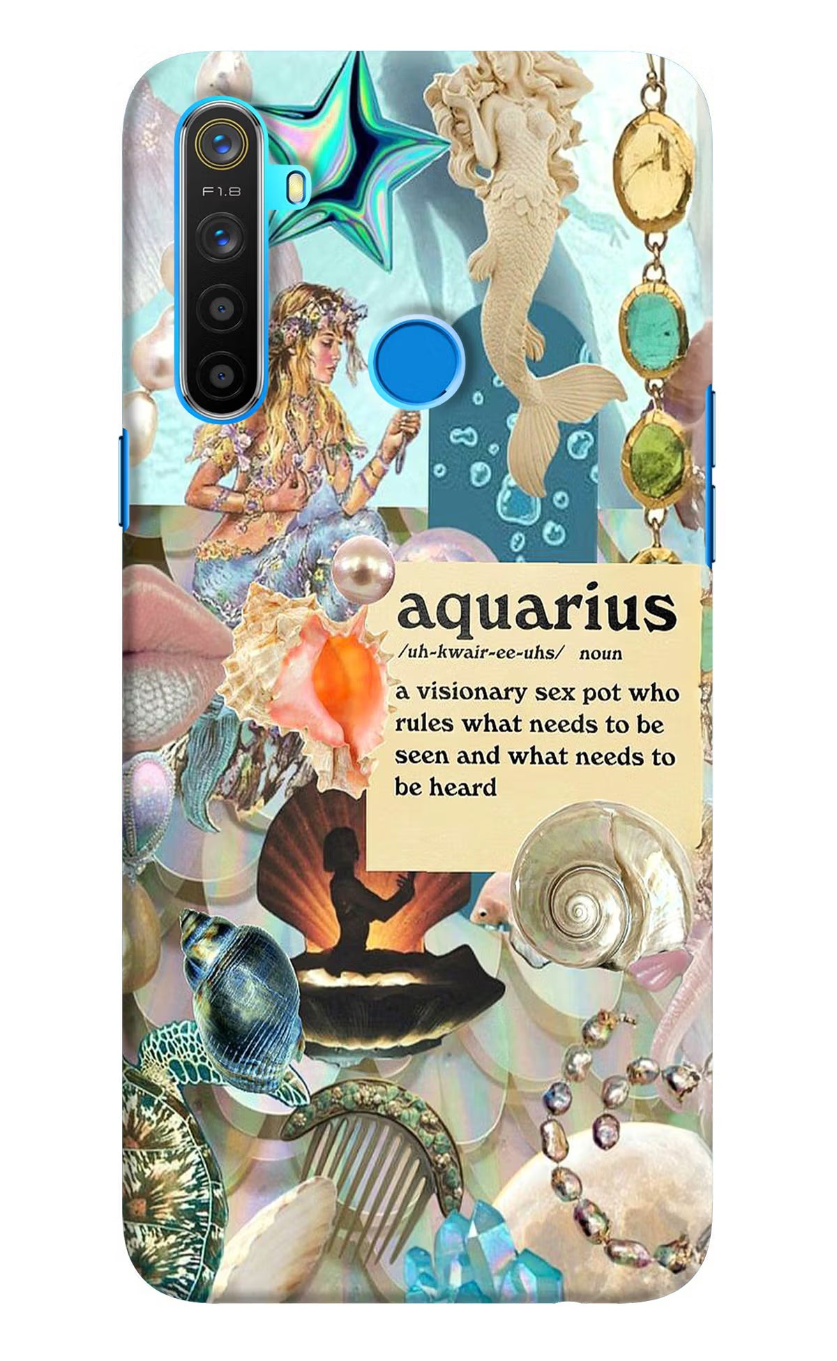 Aquarius Zodiac Realme 5/5i/5s Hard Case Back Cover by Casekaro