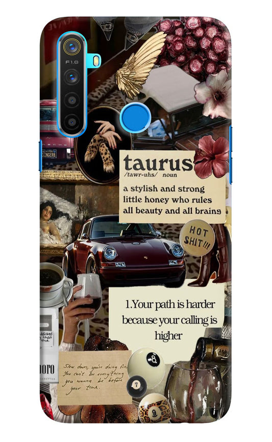 Taurus Zodiac Realme 5/5i/5s Hard Case Back Cover by Casekaro