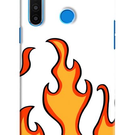 Fired Up – White Realme 5/5i/5s Hard Case Back Cover by Casekaro