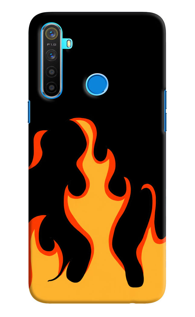 Fired Up – Black Realme 5/5i/5s Hard Case Back Cover by Casekaro