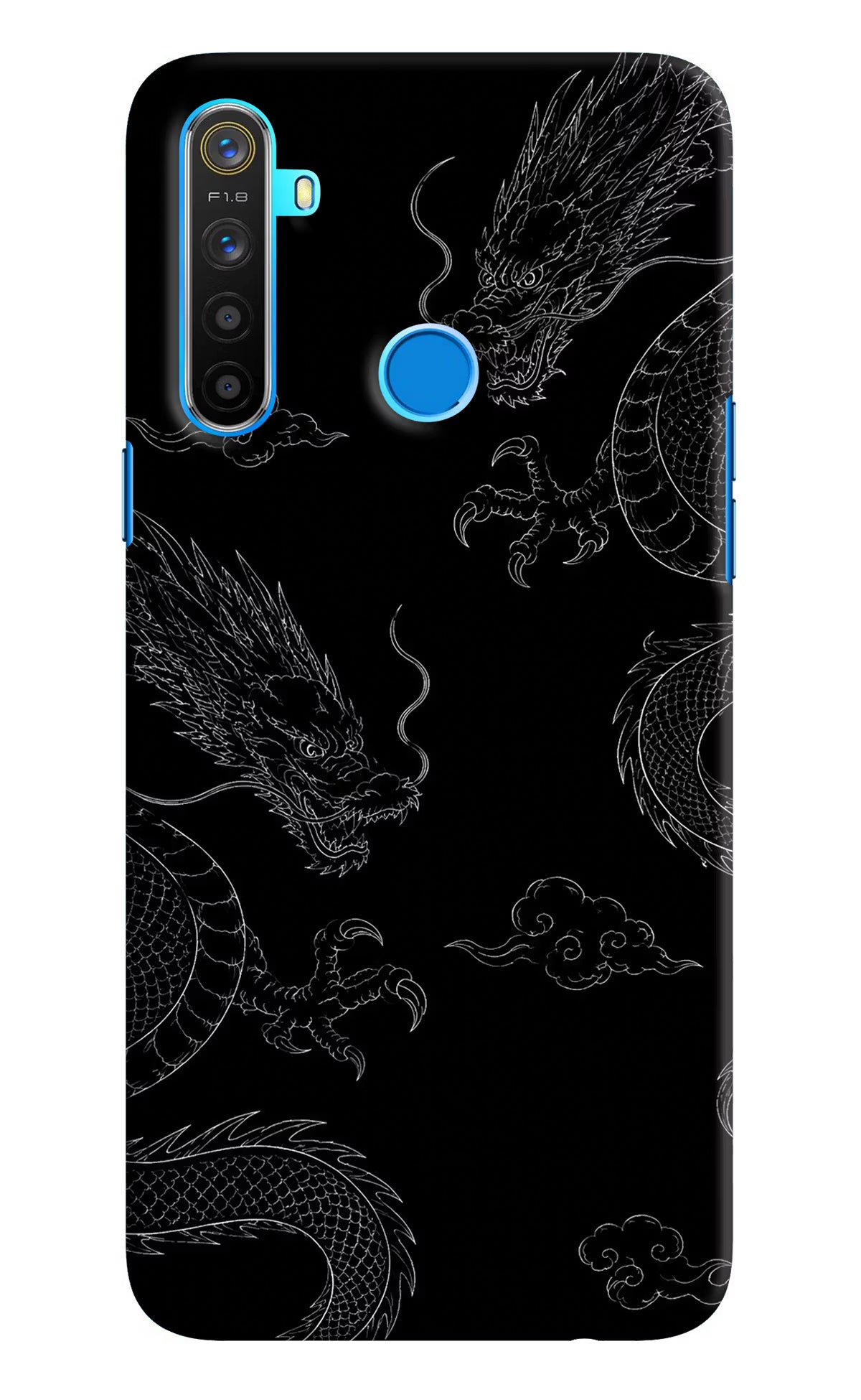 Twin Dragons Realme 5/5i/5s Hard Case Back Cover by Casekaro