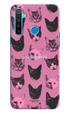 Pink Cats Realme 5/5i/5s Hard Case Back Cover by Casekaro