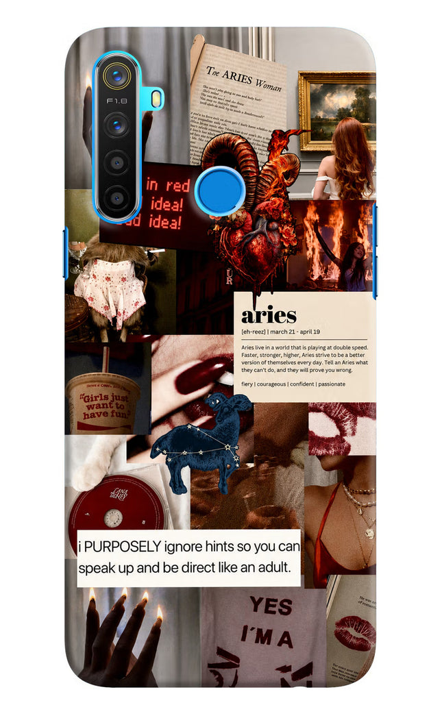 Zodiac Aries Realme 5/5i/5s Hard Case Back Cover by Casekaro