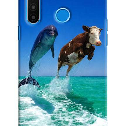 Dolphin vs Cow Realme 5/5i/5s Hard Case Back Cover by Casekaro
