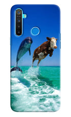 Dolphin vs Cow Realme 5/5i/5s Hard Case Back Cover by Casekaro