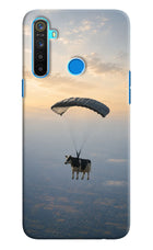 Skydiving Cow Realme 5/5i/5s Hard Case Back Cover by Casekaro