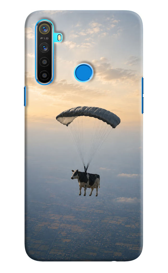 Skydiving Cow Realme 5/5i/5s Hard Case Back Cover by Casekaro