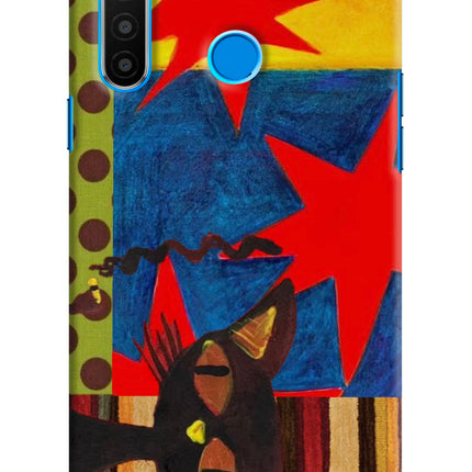 Pop Cat Realme 5/5i/5s Hard Case Back Cover by Casekaro