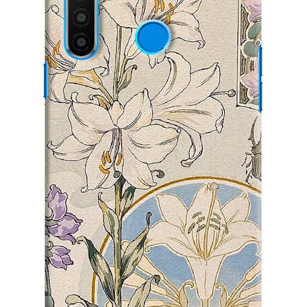 White Lily Realme 5/5i/5s Hard Case Back Cover by Casekaro