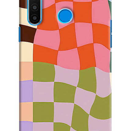 Wavy Grid Realme 5/5i/5s Hard Case Back Cover by Casekaro
