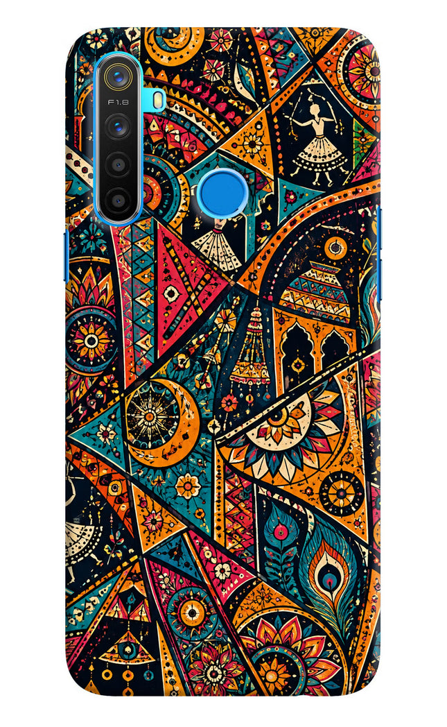 Folk Print Realme 5/5i/5s Hard Case Back Cover by Casekaro