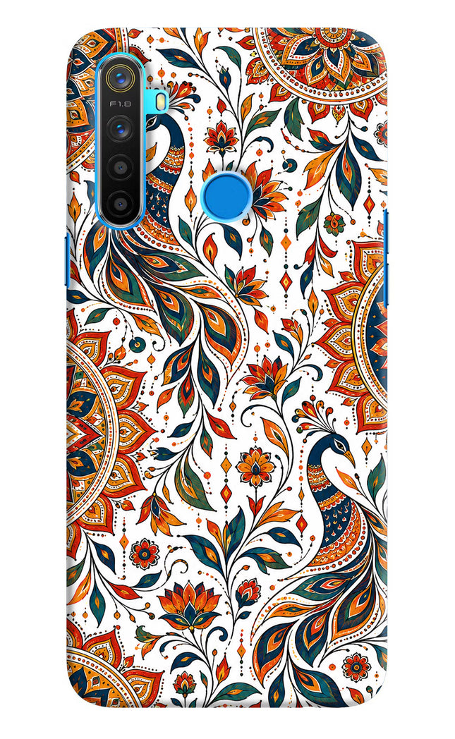 White Mayura Realme 5/5i/5s Hard Case Back Cover by Casekaro