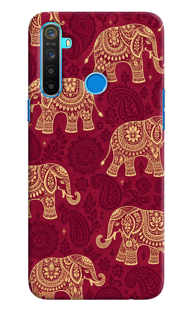 Maroon Elephant Realme 5/5i/5s Hard Case Back Cover by Casekaro