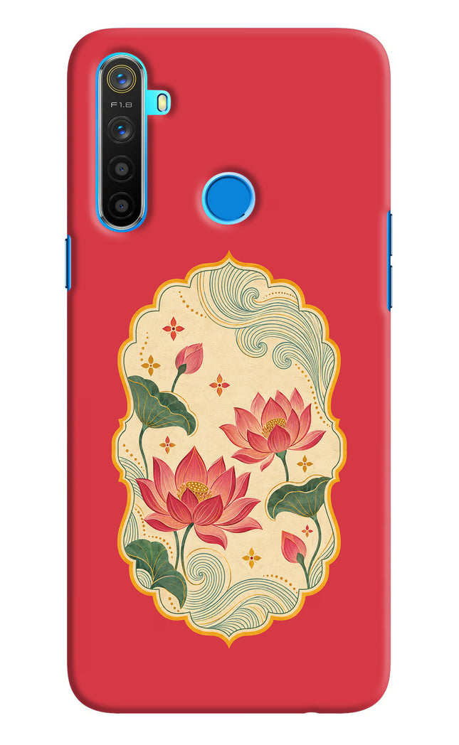 Pink Lotus Realme 5/5i/5s Hard Case Back Cover by Casekaro