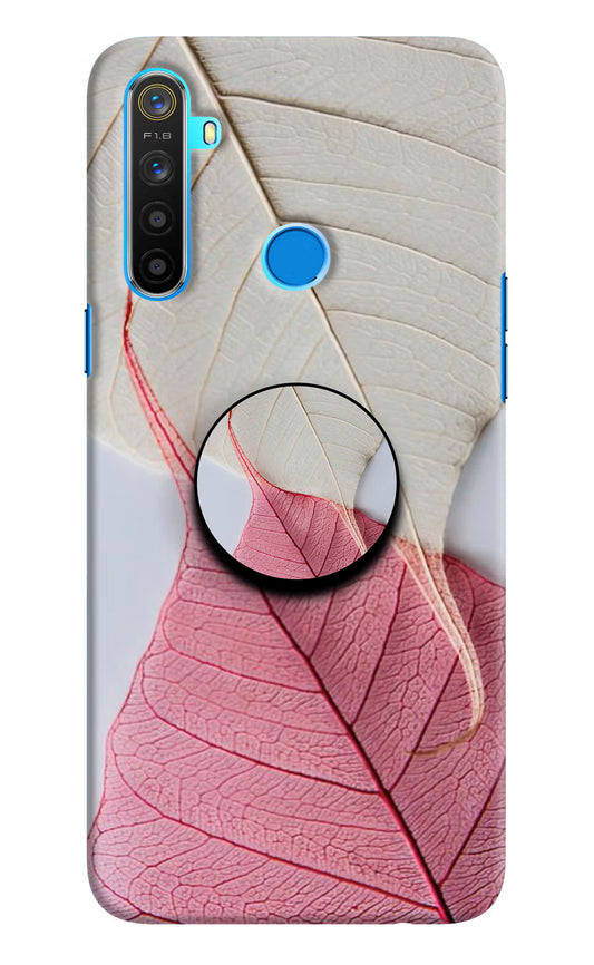 White Pink Leaf Realme 5/5i/5s Pop Case by Casekaro