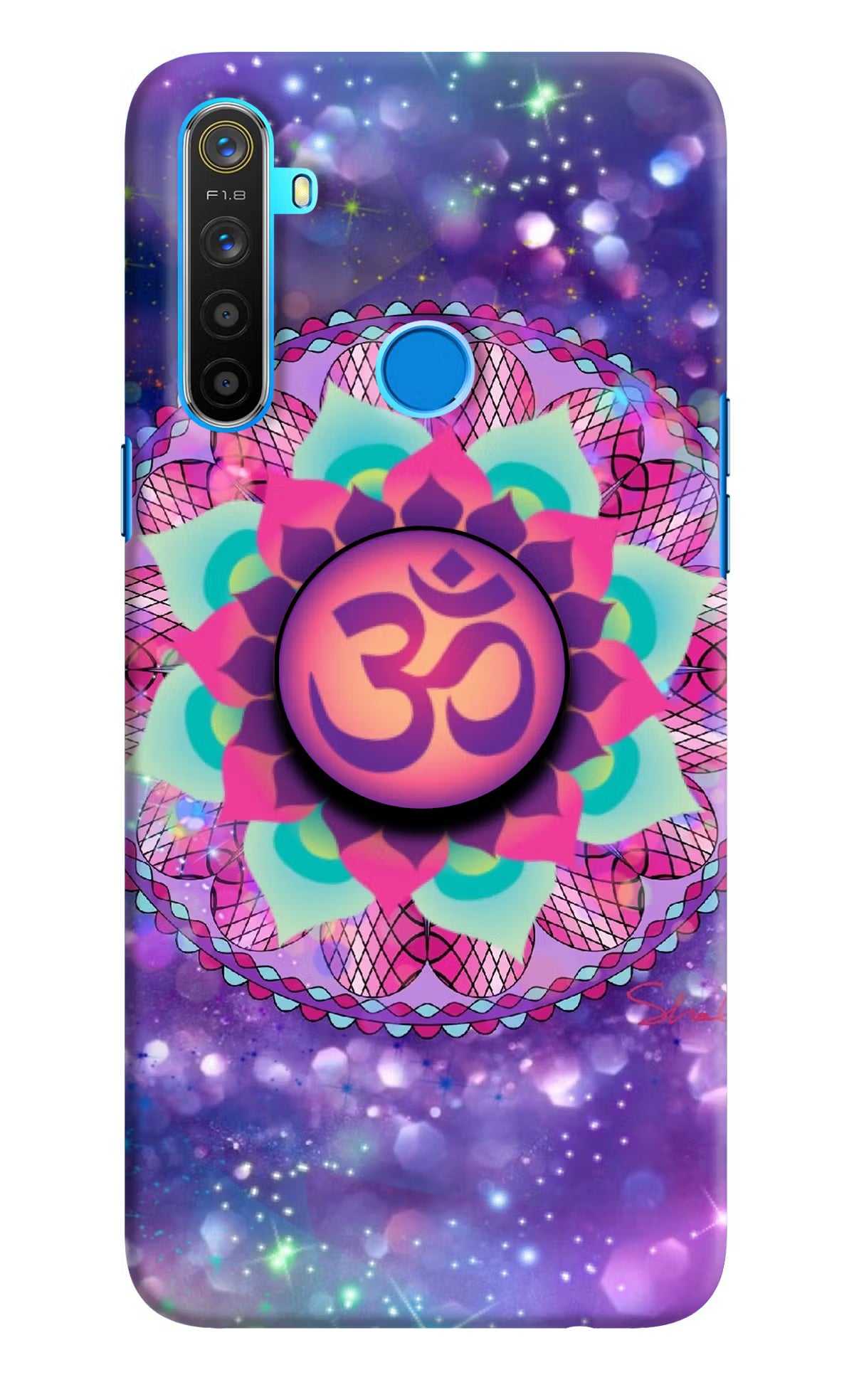 Om Purple Realme 5/5i/5s Pop Case by Casekaro