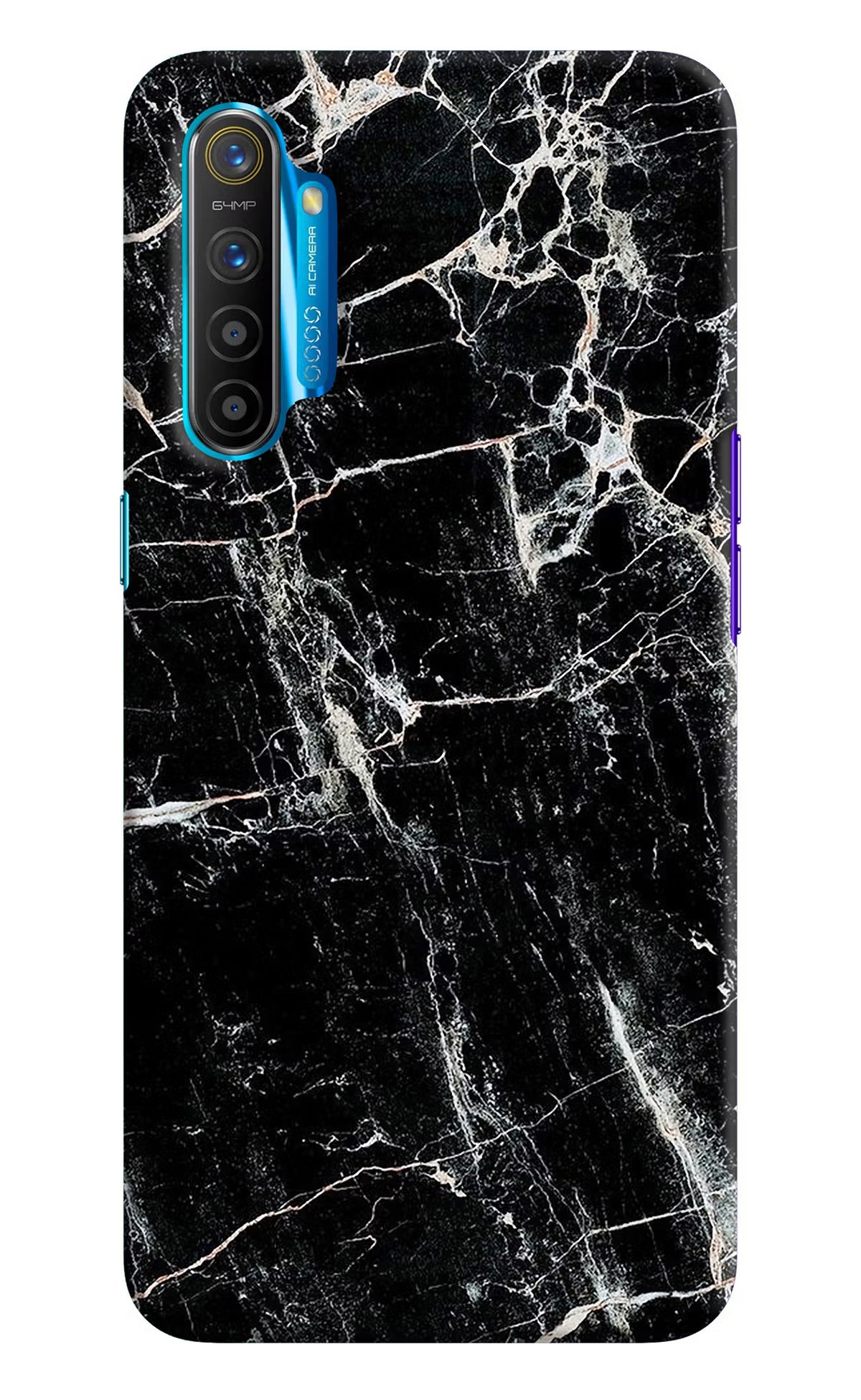Black Marble Texture Realme XT/X2 Hard Case Back Cover by Casekaro