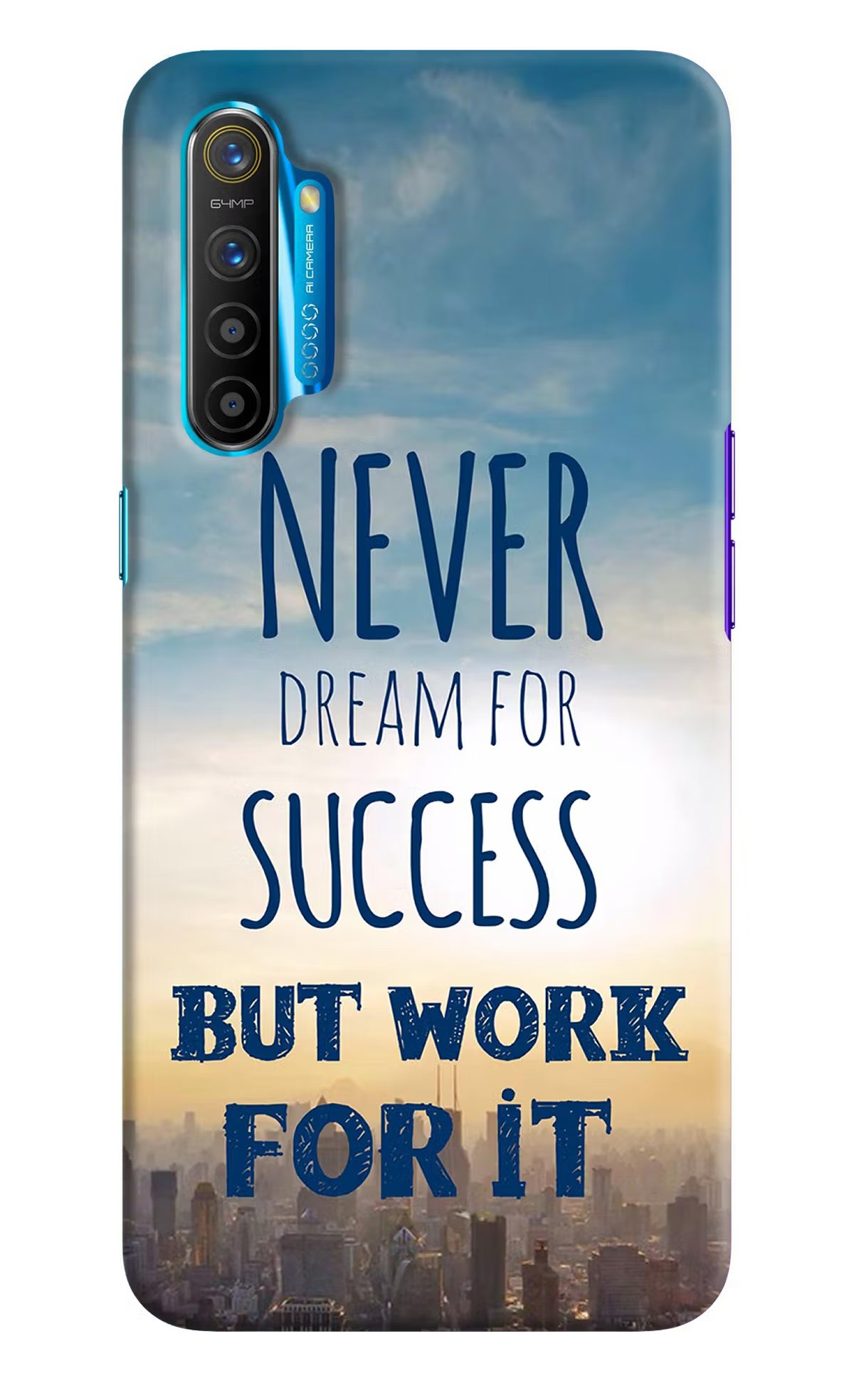 Never Dream For Success But Work For It Realme XT/X2 Hard Case Back Cover by Casekaro
