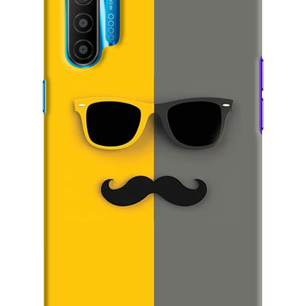 Sunglasses with Mustache Realme XT/X2 Hard Case Back Cover by Casekaro
